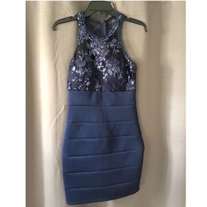 Navy blue bandage/lace dress! Only worn once!